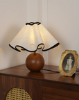 Wavy Shade Wood Table Lamp