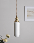 Vertically Ribbed Glass Pendant Lamp