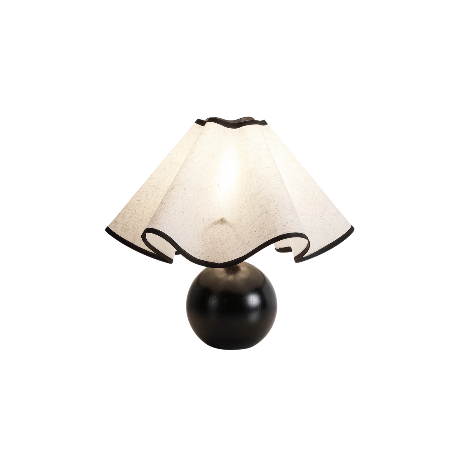 Wavy Shade Wood Table Lamp