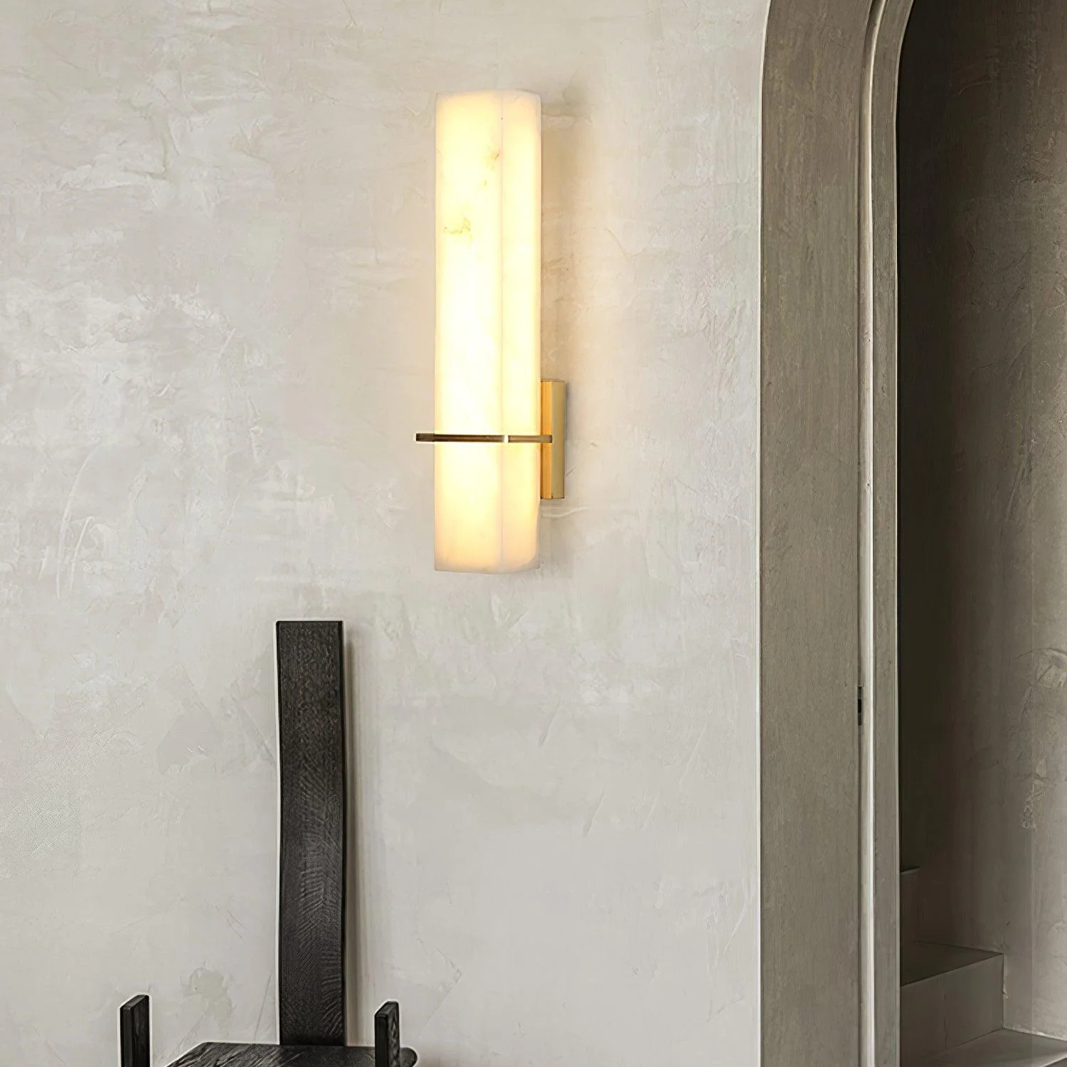 Marble and Iron Wall Lamp