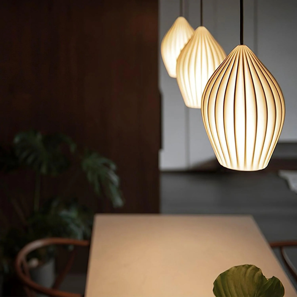 Sculptural Contoured Pendant Lamp