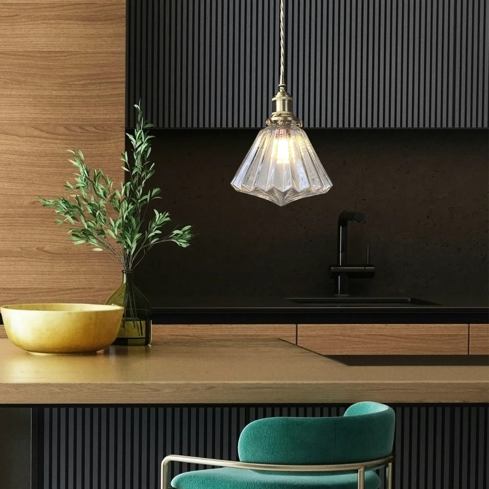 Faceted Glass Pendant Lamp