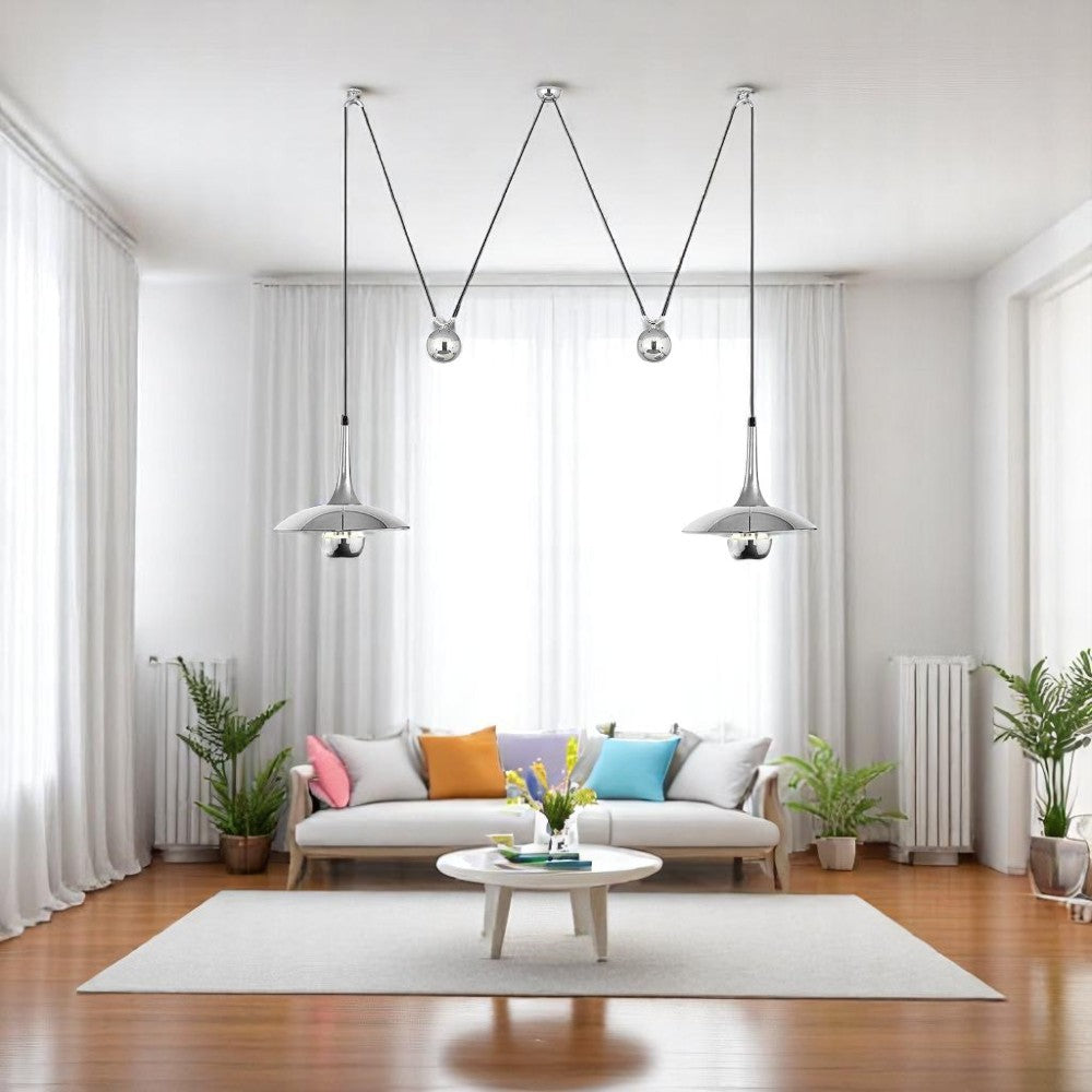 Copper &amp; Chrome Pendant Lamp