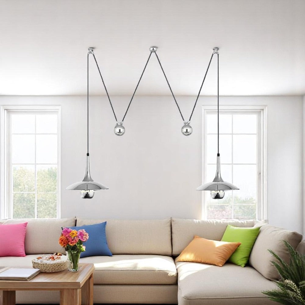 Copper &amp; Chrome Pendant Lamp