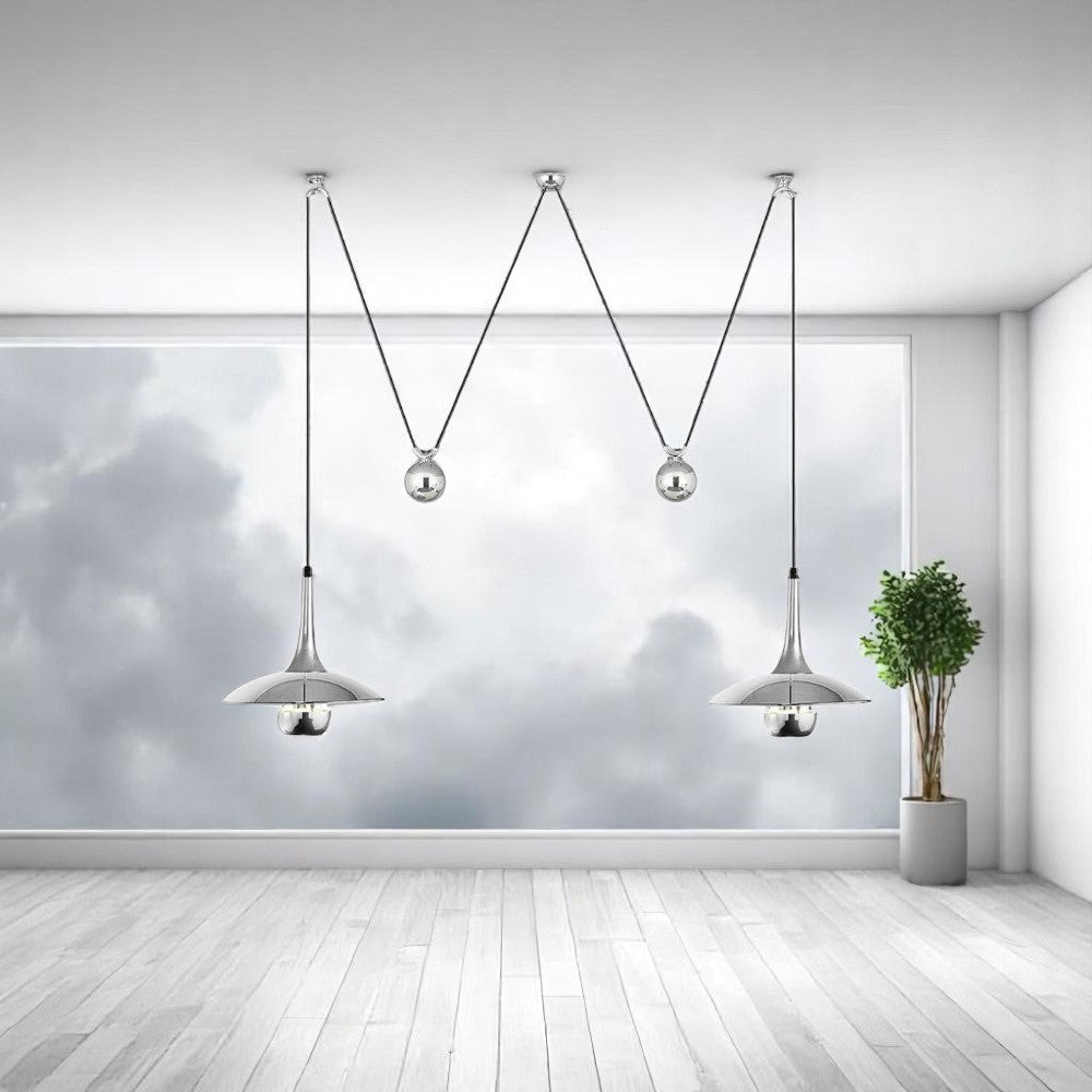 Copper &amp; Chrome Pendant Lamp