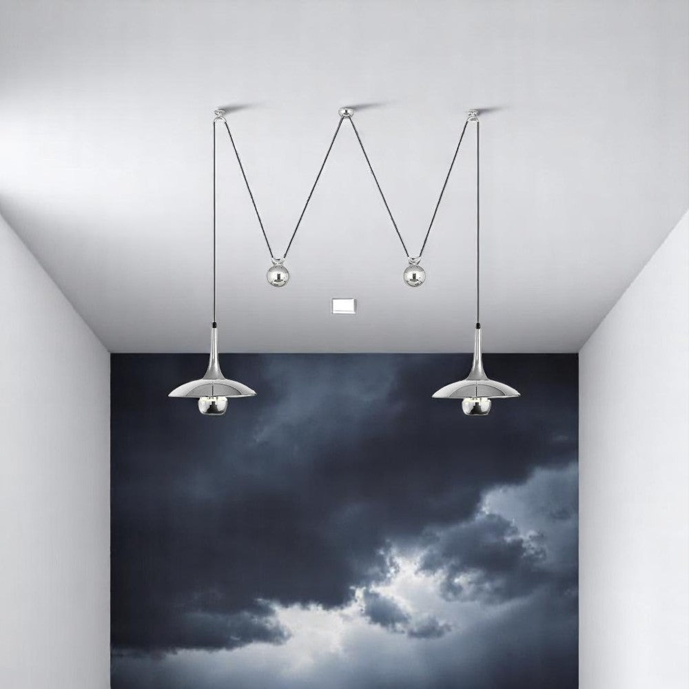 Copper &amp; Chrome Pendant Lamp