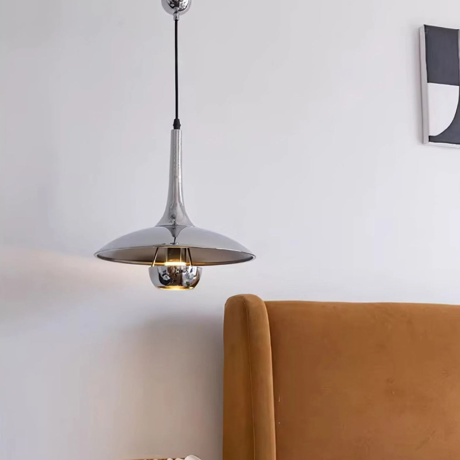 Copper &amp; Chrome Pendant Lamp