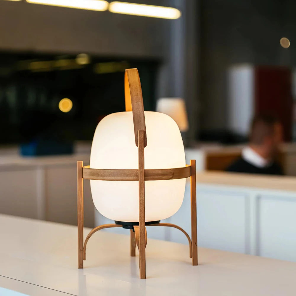 Portable Wooden Table Lamp