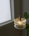 Wave-Textured Glass Pendant Lamp