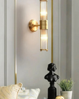 Pleated Iron & Glass Wall Lamp