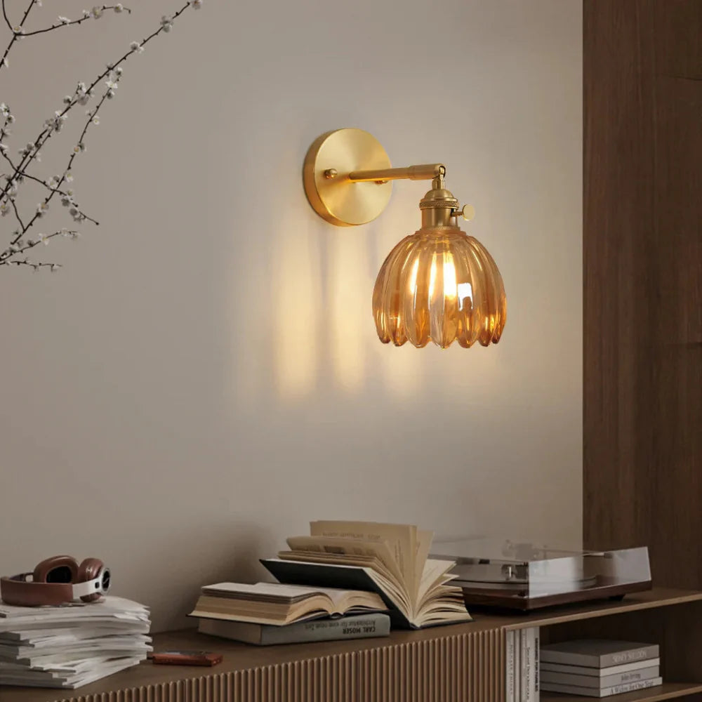 Pleated Glass Wall Lamp