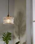 Wave-Textured Glass Pendant Lamp
