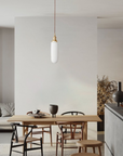 Vertically Ribbed Glass Pendant Lamp