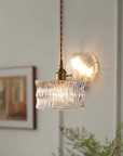 Wave-Textured Glass Pendant Lamp