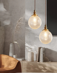 Crackled Glass Pendant Lamp