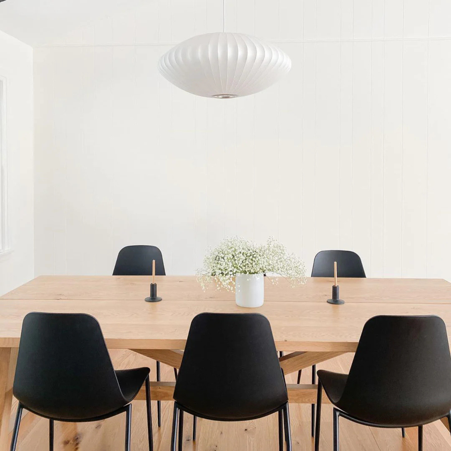 White Draped Pendant Lamp