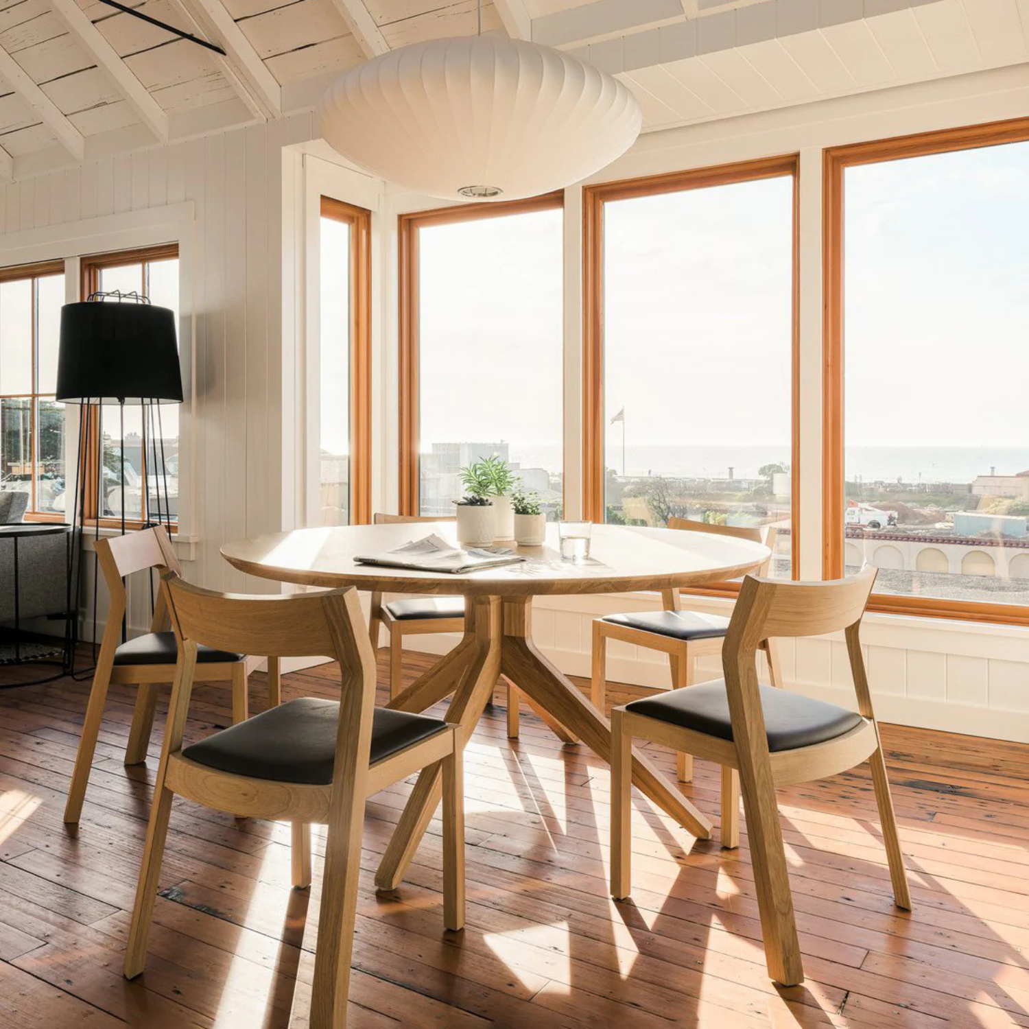 White Draped Pendant Lamp