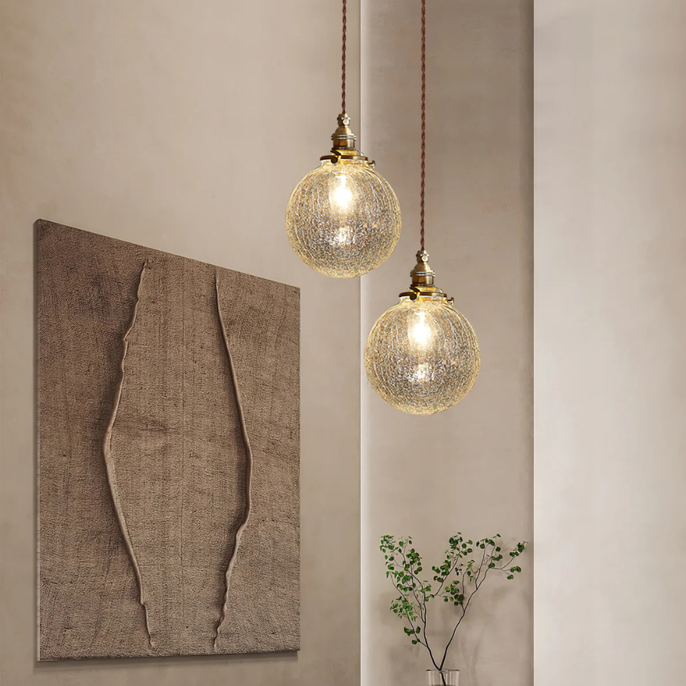 Crackled Glass Pendant Lamp