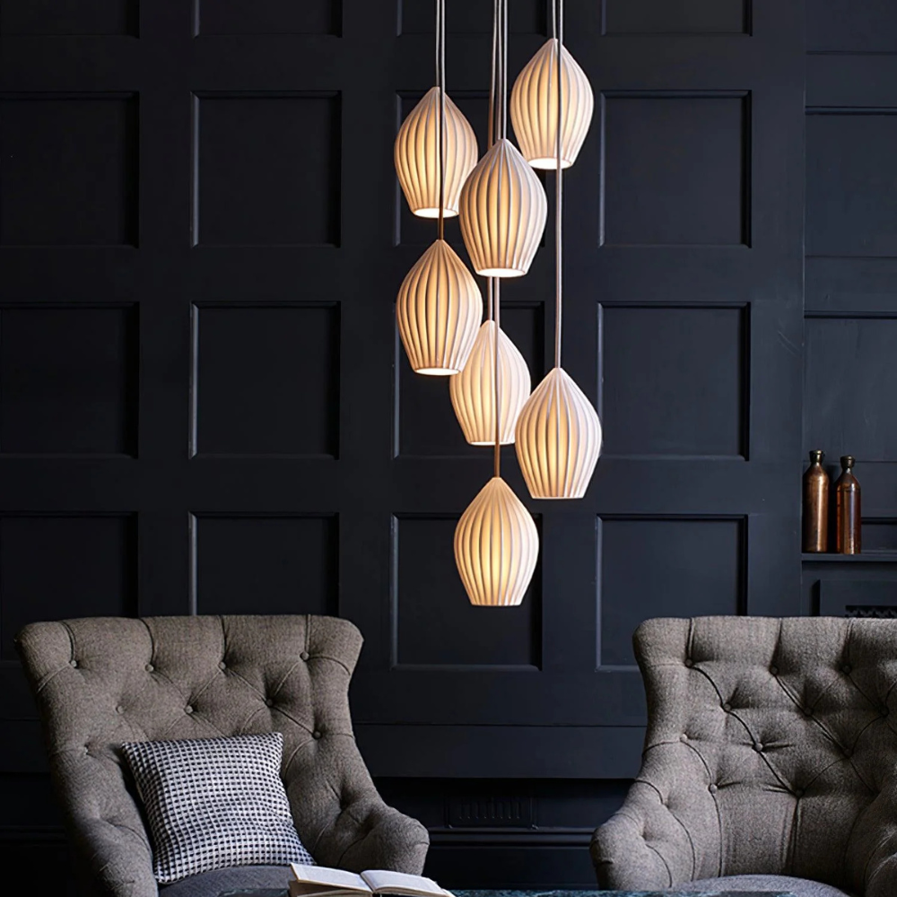 Sculptural Contoured Pendant Lamp