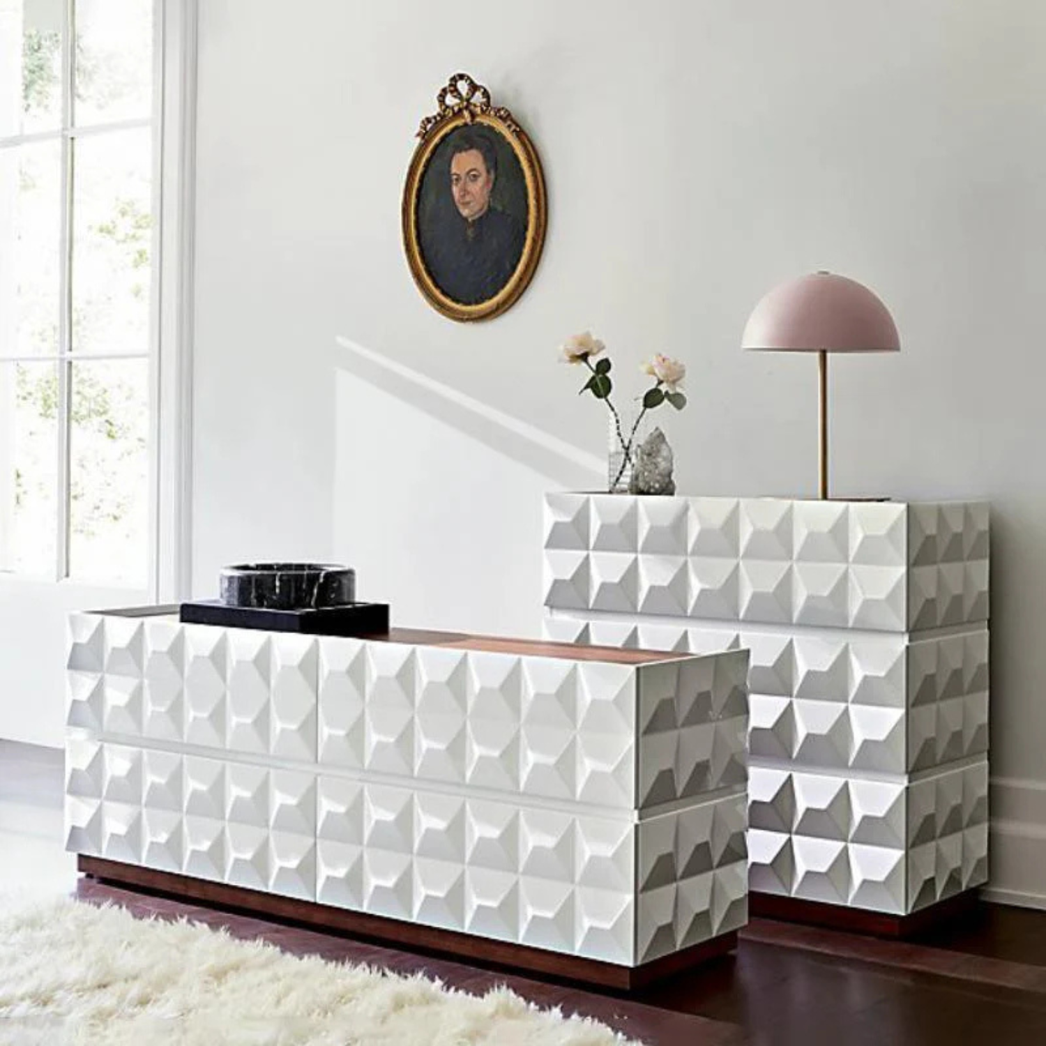 Plastic &amp; Iron Table Lamp