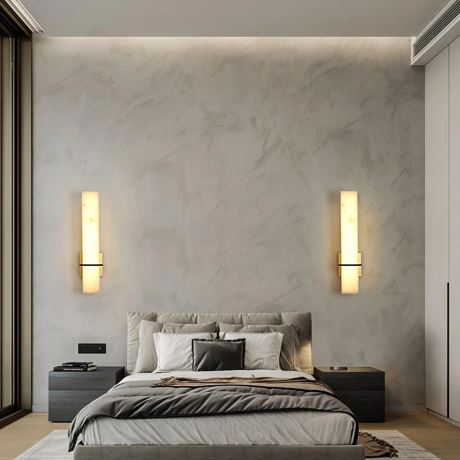 Marble and Iron Wall Lamp