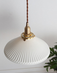 Pleated Ceramic Pendant Lamp