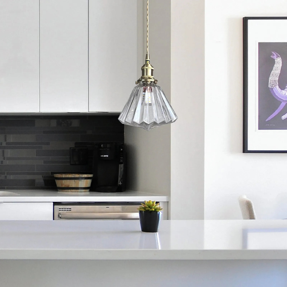 Faceted Glass Pendant Lamp