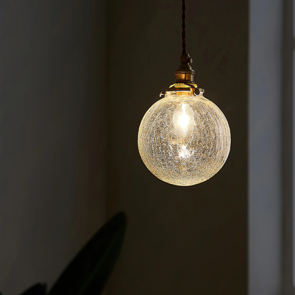 Crackled Glass Pendant Lamp