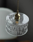 Wave-Textured Glass Pendant Lamp