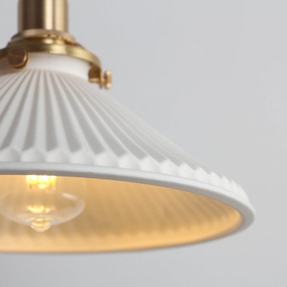 Pleated Ceramic Pendant Lamp