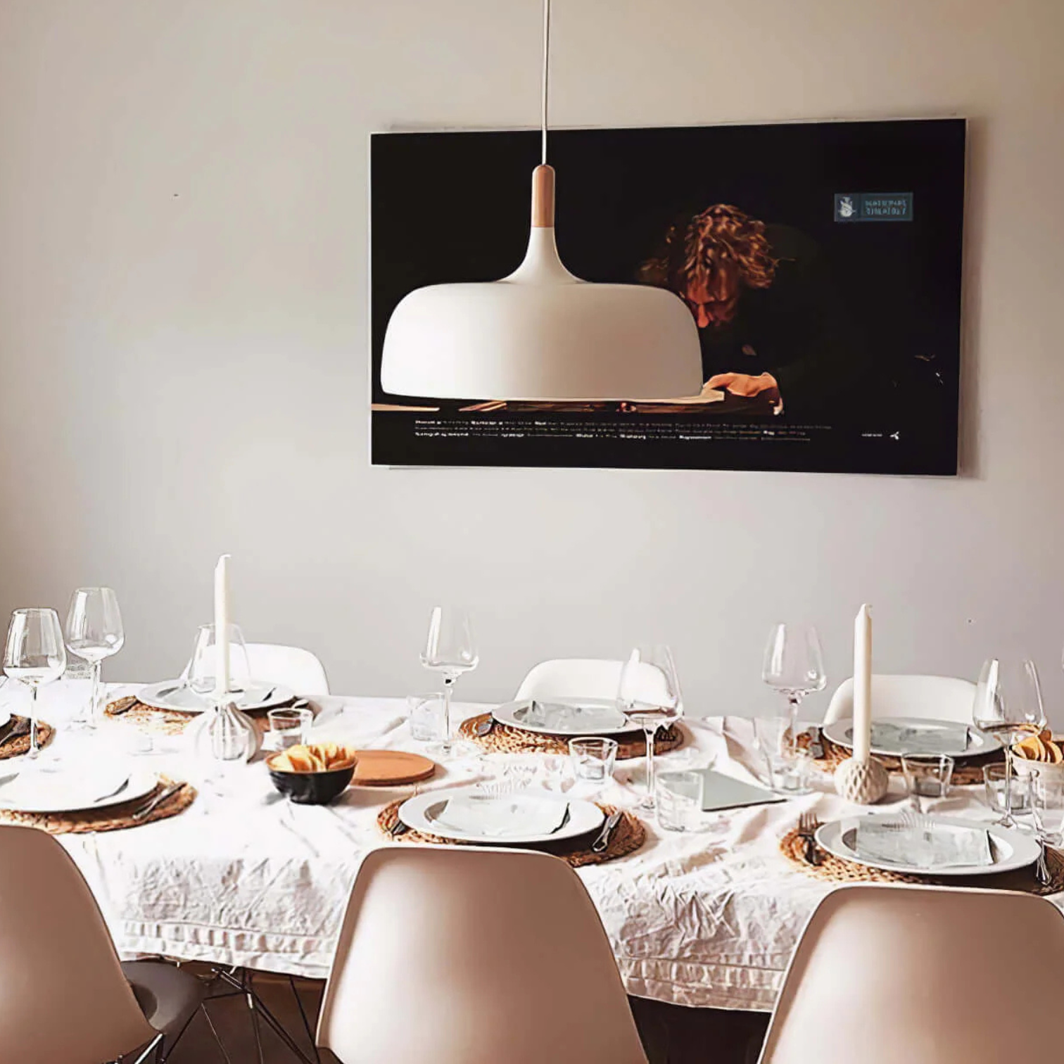 Wood Accent Cloud Pendant Lamp