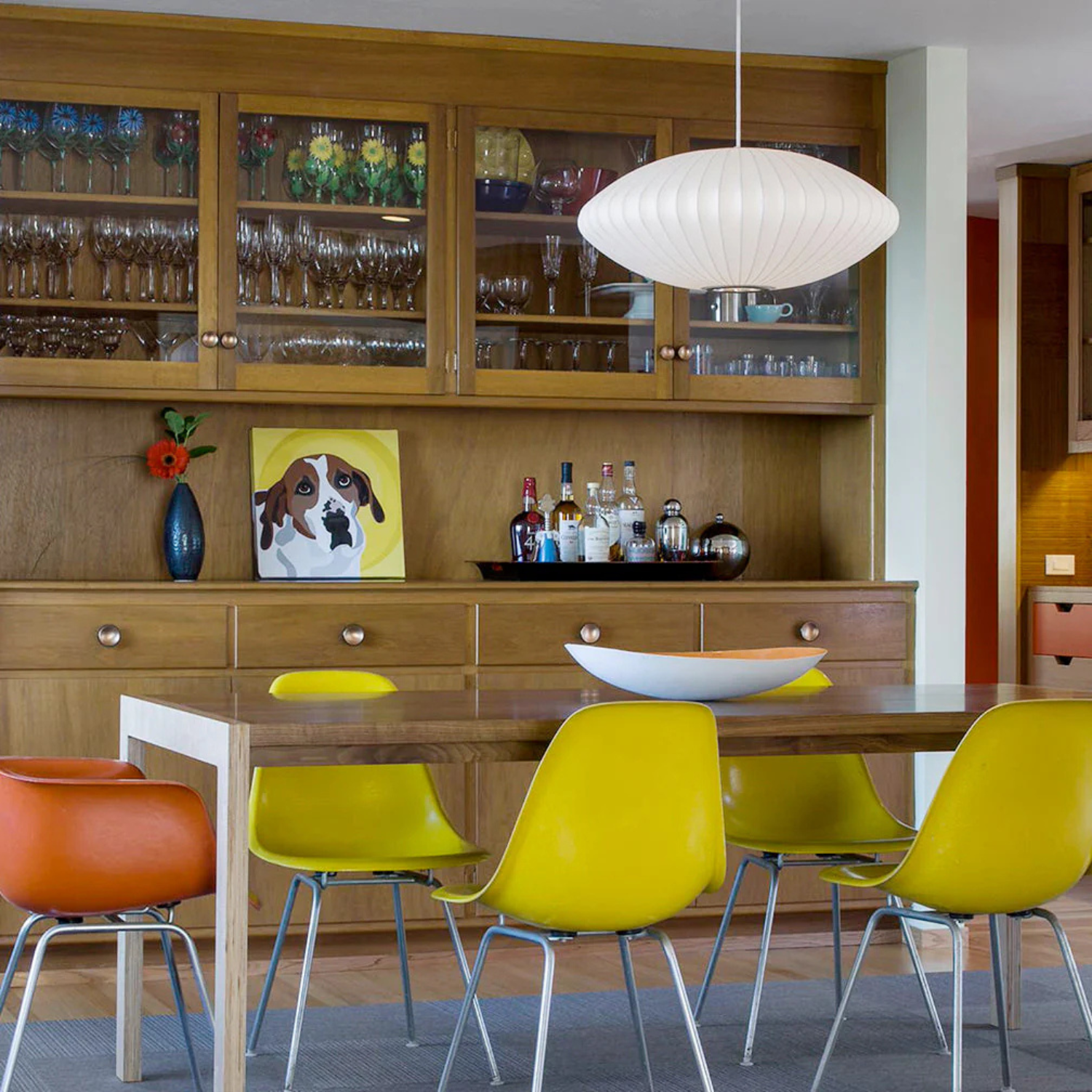 White Draped Pendant Lamp