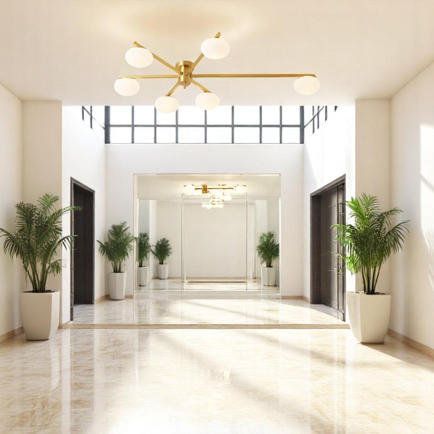 Floating Arm Globe Ceiling Lamp