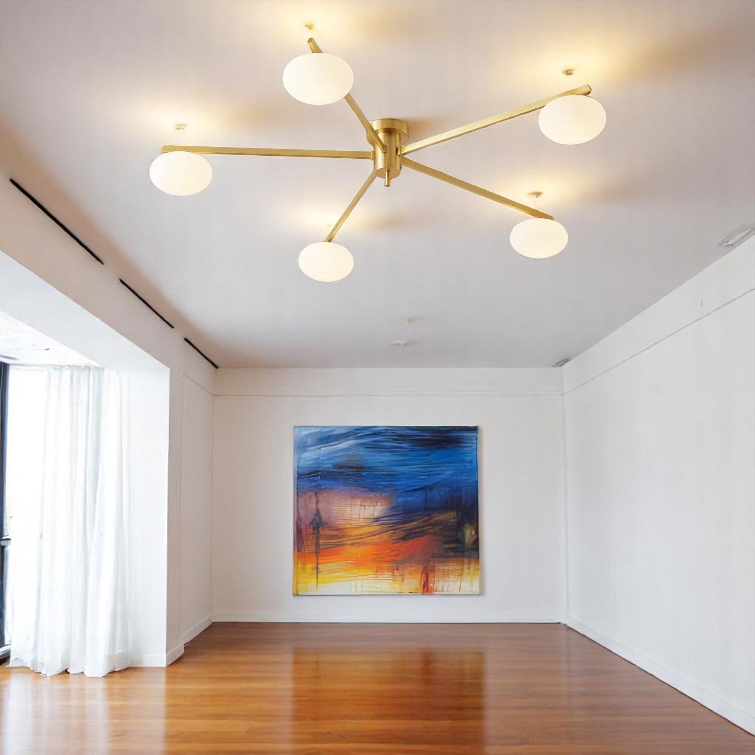 Floating Arm Globe Ceiling Lamp