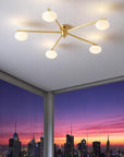 Floating Arm Globe Ceiling Lamp
