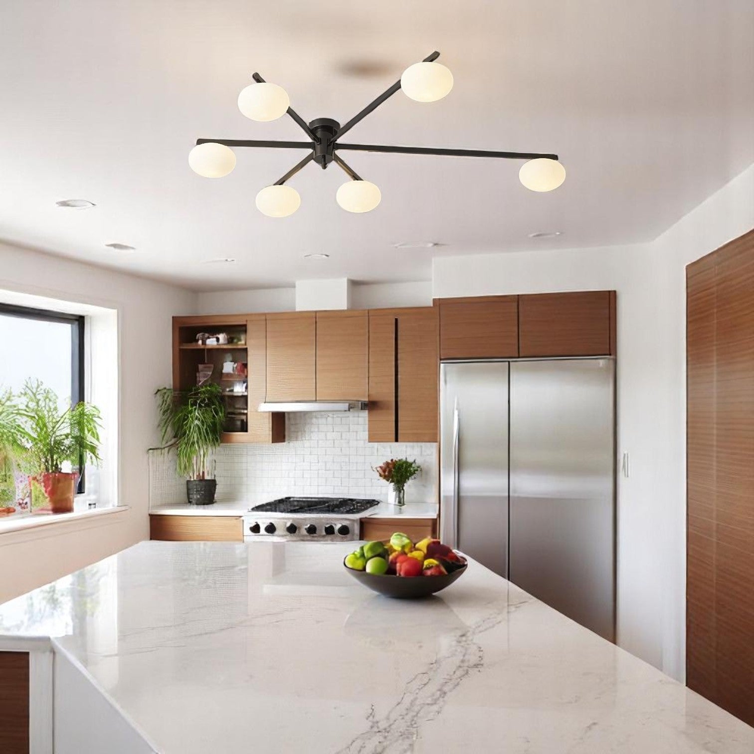 Floating Arm Globe Ceiling Lamp