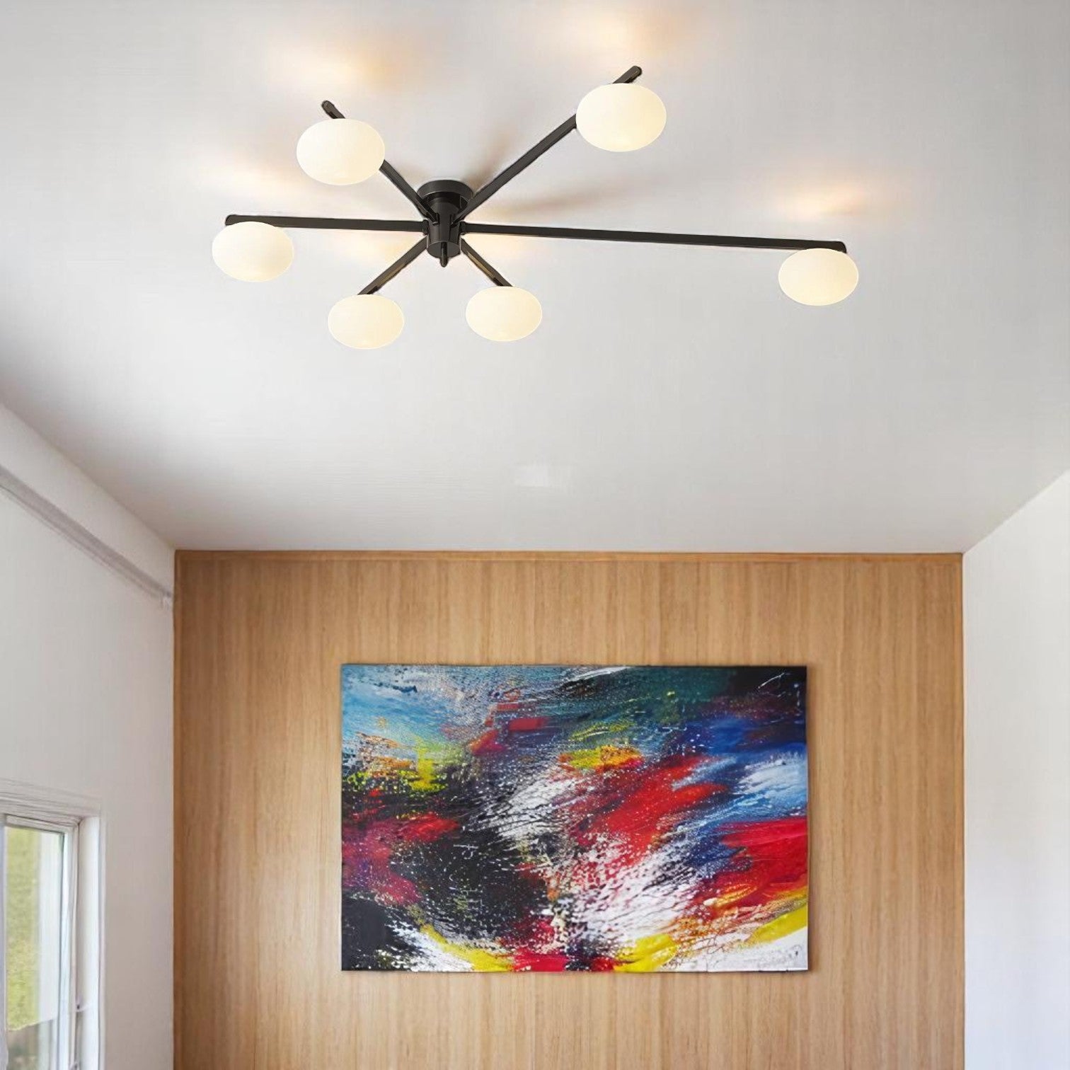 Floating Arm Globe Ceiling Lamp