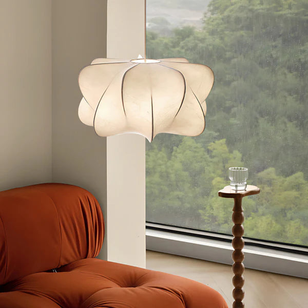 Floating Silk &amp; Iron Pendant Lamp